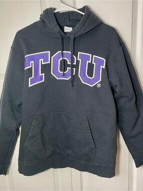 TCU Black Pullover Hoodie with Purple TCU Logo